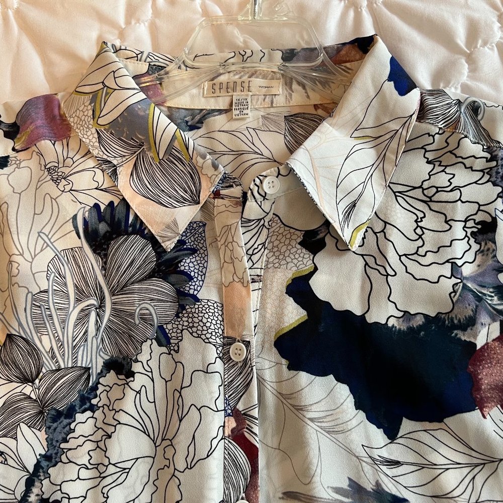 Floral Long Sleeveless Tunic Top 1X